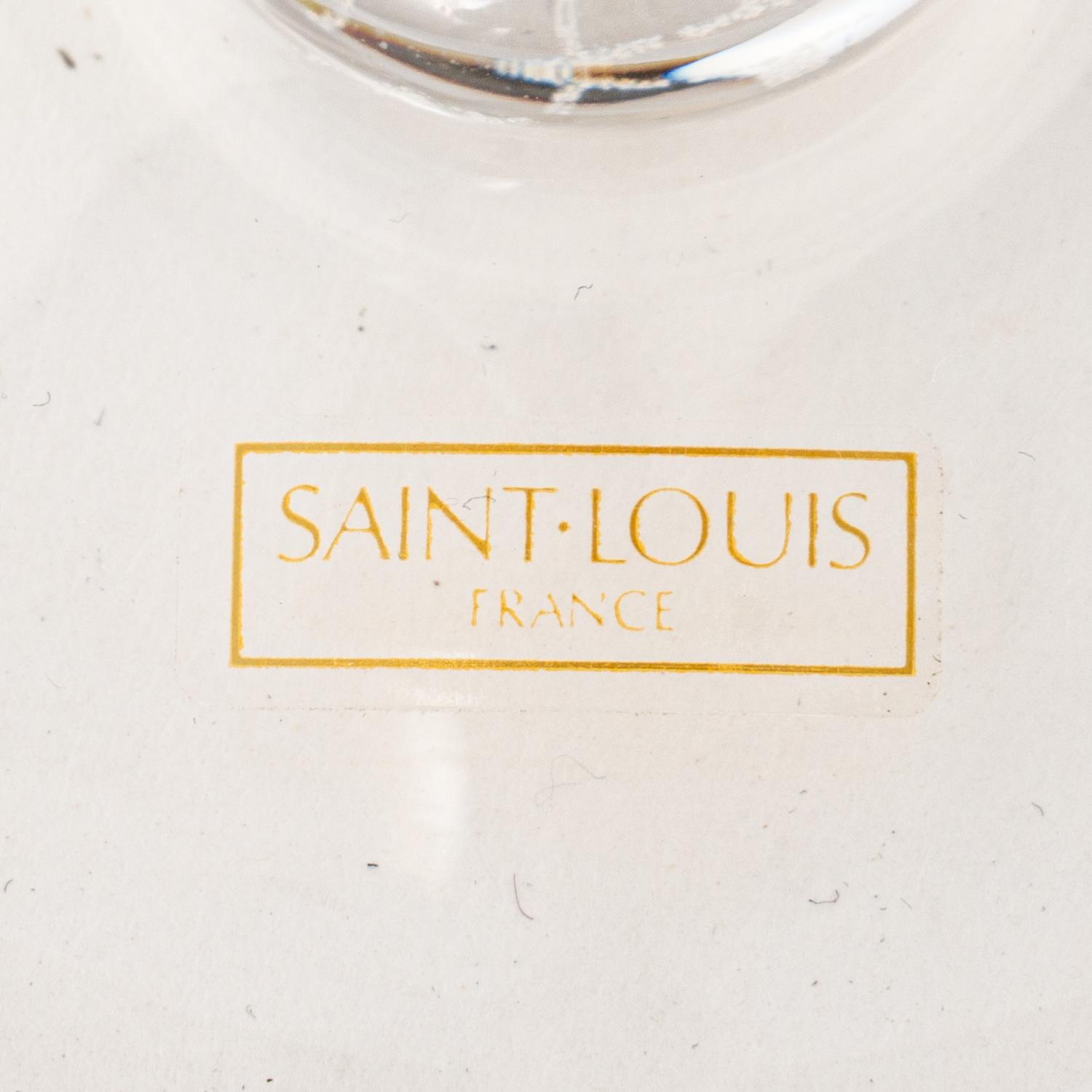 A Set of Eighteen St. Louis Grand Lieu Amber Glass Hock Wine Stems