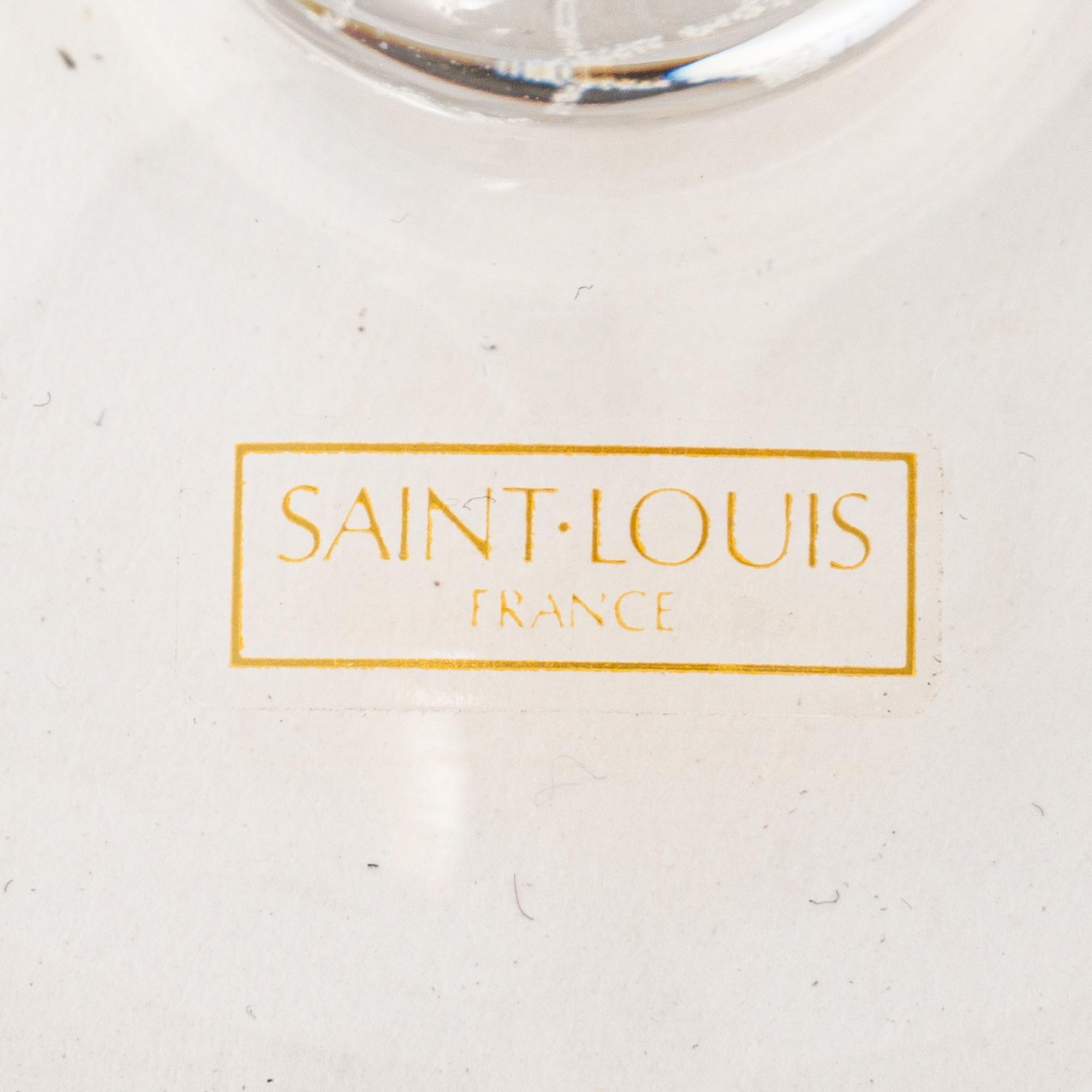 A Set of Eighteen St. Louis Grand Lieu Amber Glass Hock Wine Stems