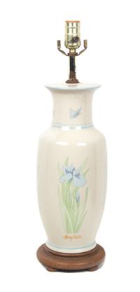 A Ceramic Lamp Height overall 21 inches.