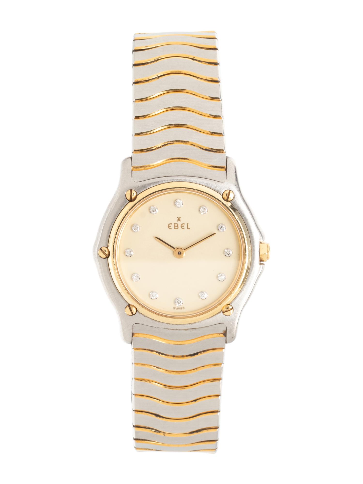 EBEL, STAINLESS STEEL AND DIAMOND 'SPORT CLASSIQUE' WATCH