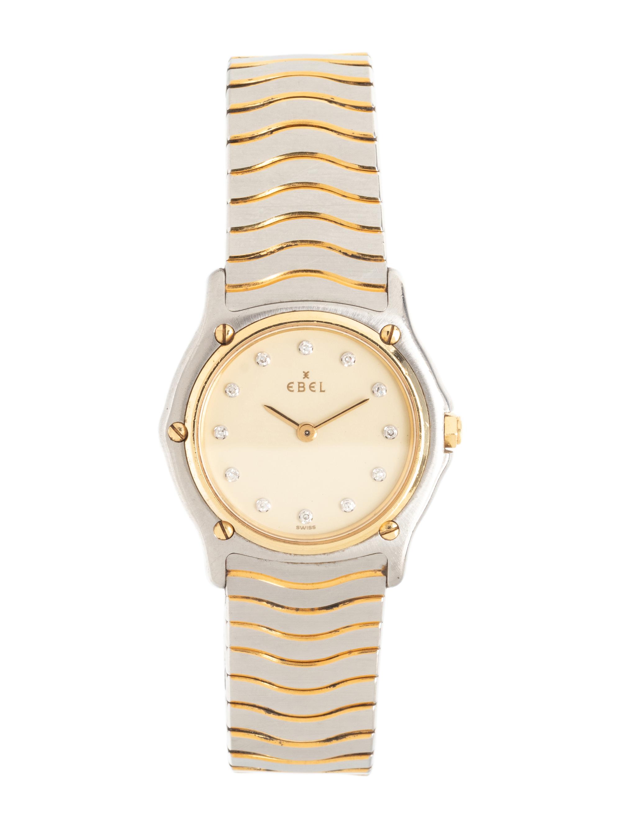 EBEL, STAINLESS STEEL AND DIAMOND 'SPORT CLASSIQUE' WATCH