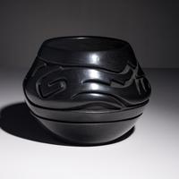 Teresita Naranjo (Santa Clara, 1919-1999) — Carved Blackware Pottery Jar, Avanyu