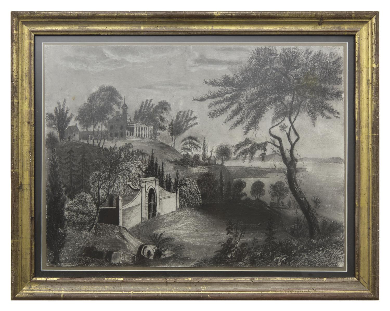 American School 19th Century, Two Views of the Washington's Tomb at Mount Vernon , First Half 19th Century
