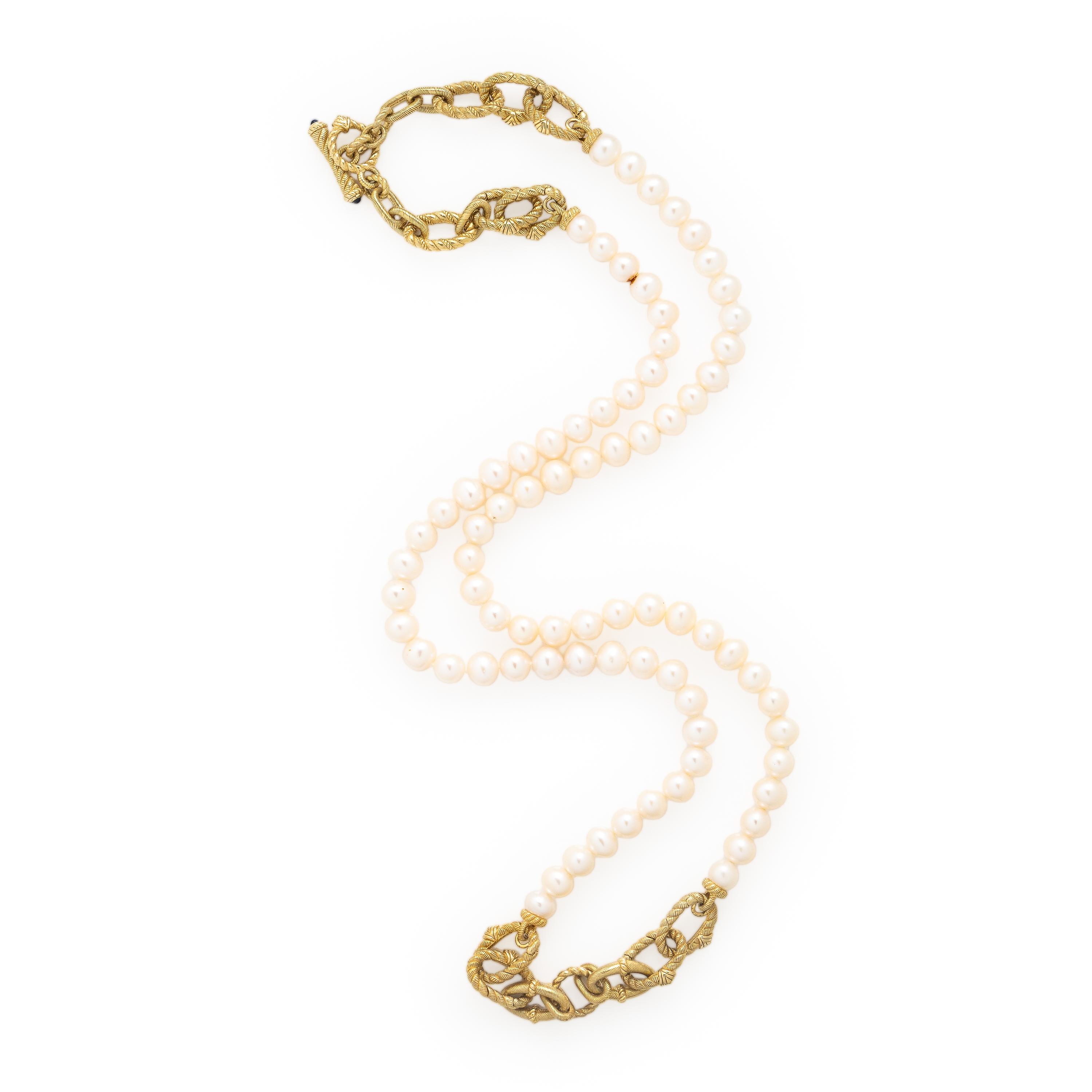 Judith Ripka, Cultured Pearl and Sterling Silver Necklace