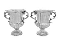A Pair of English Silver-Plate Wine Coolers