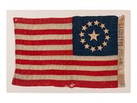[FLAGS]. 13-Star Lafayette GAR parade flag. 1860.
