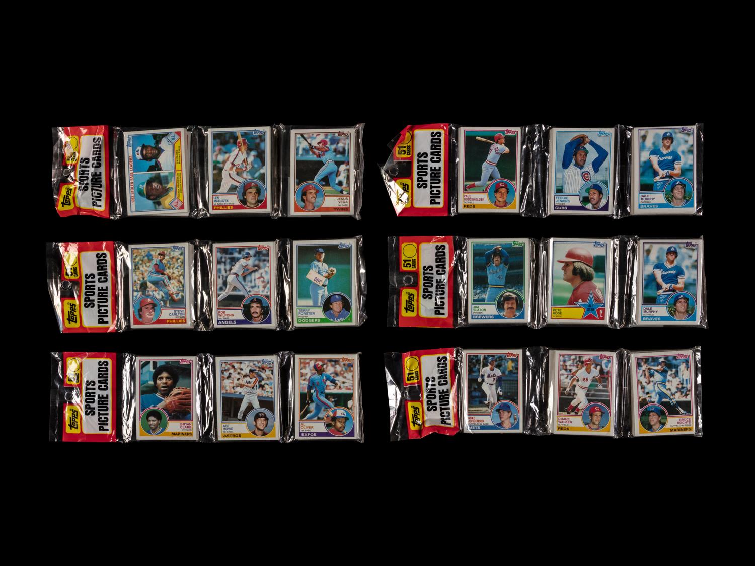 A Collection of Unopened 1983 Topps Baseball Card Rack Packs (x6) – Possible Boggs, Gwynn, Sandberg Rookies