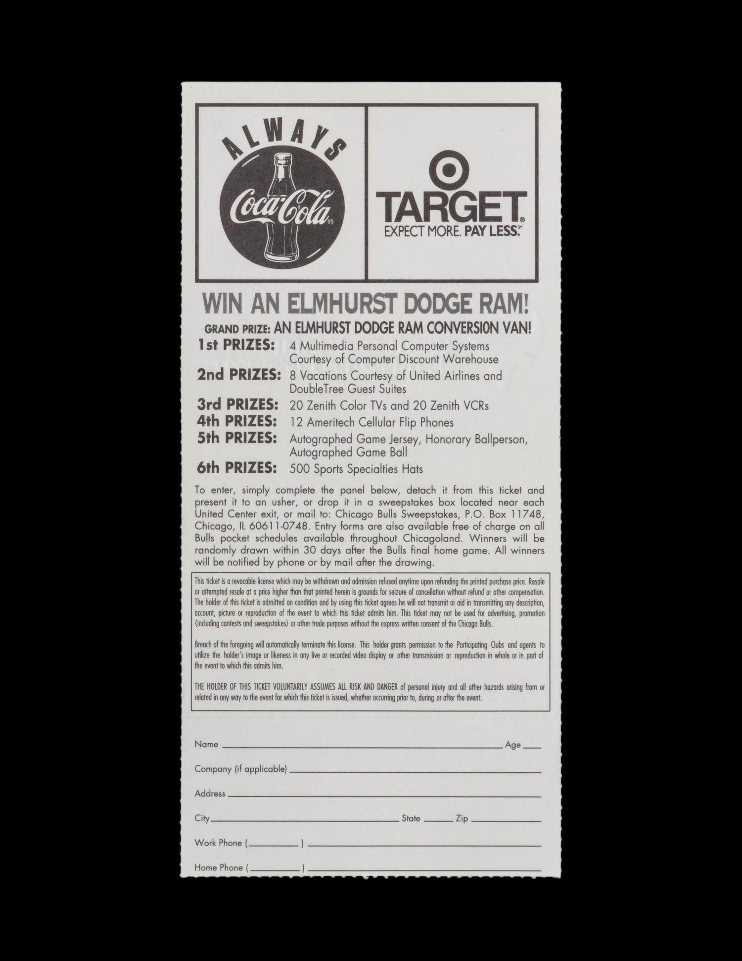A 1998 Chicago Bulls vs. Utah Jazz NBA Finals Ticket Stub (Michael Jordan's Last Home Game at United Center)