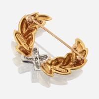 A Set of Matching Tiffany & Co. Gold and Diamond Brooches