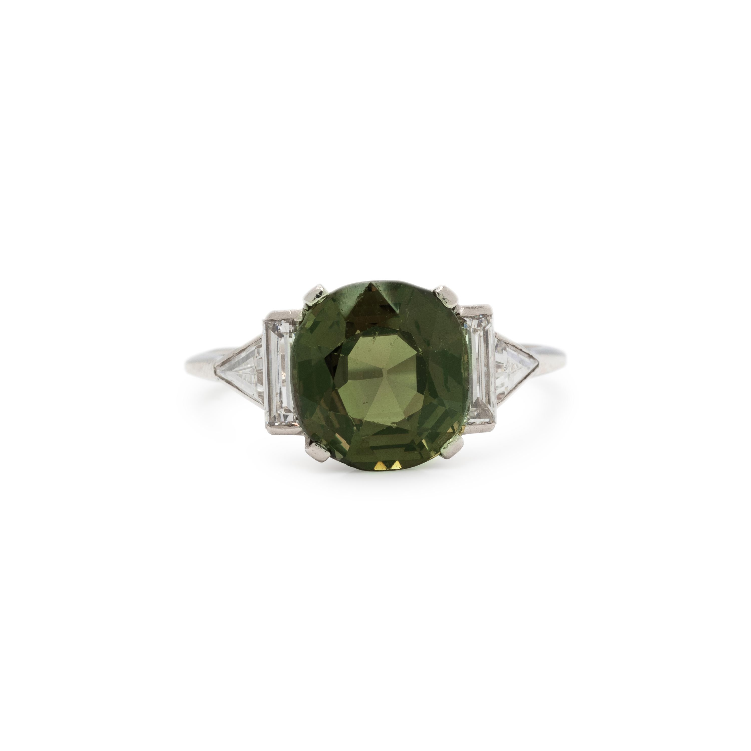 ALEXANDRITE AND DIAMOND RING