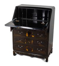 A Chinese Export Style Lacquered Slant-Front Desk — 20TH CENTURY