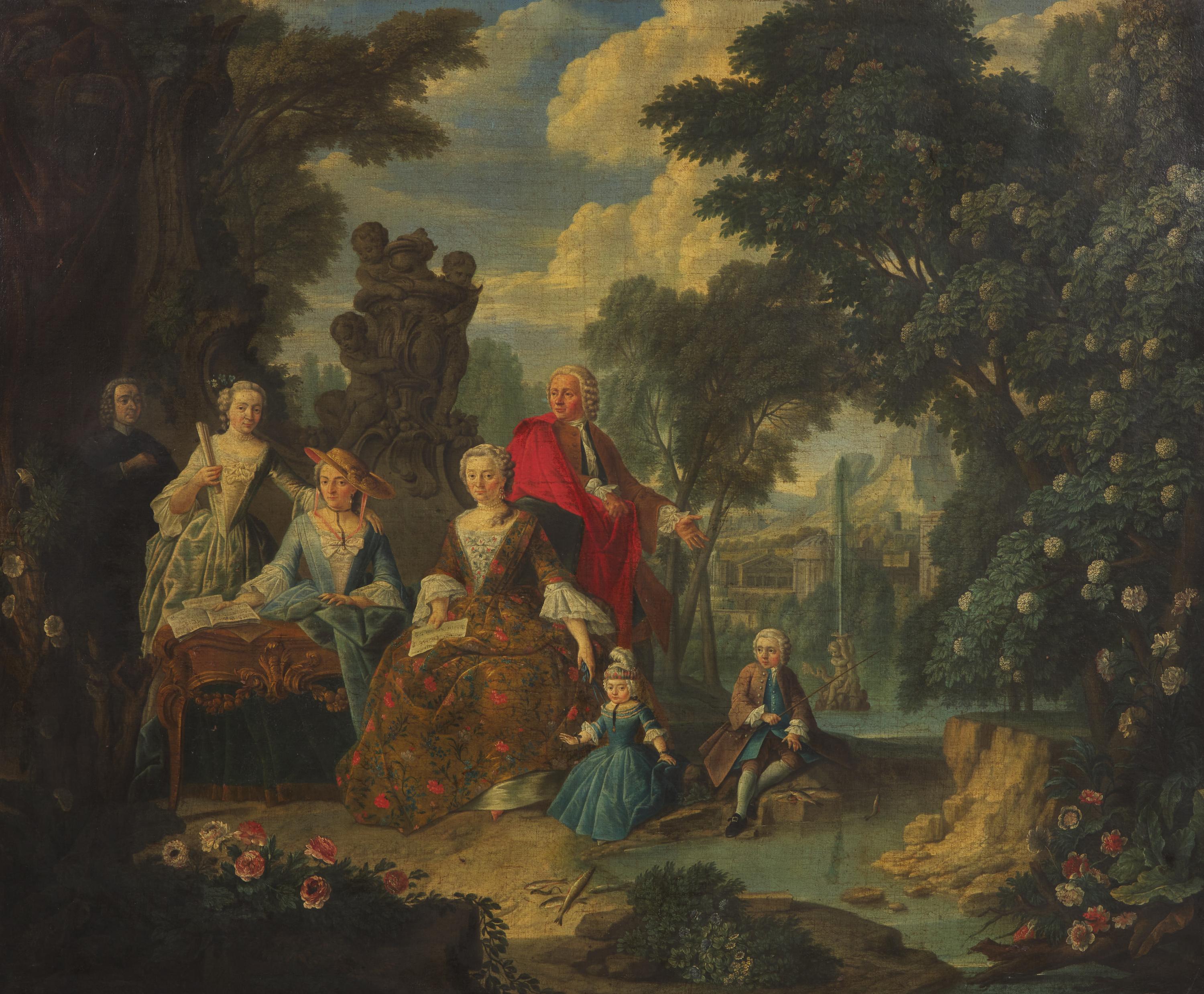 Circle of Jan Josef Horemans The Younger (Flemish, 1714–1790) — Elegant Figures in a Park