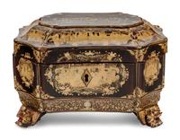 A Chinese Export Lacquered Work Box
