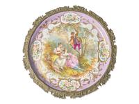 A Rococo-Revival Sèvres Style Porcelain-Mounted Gilt-Bronze Gueridon
