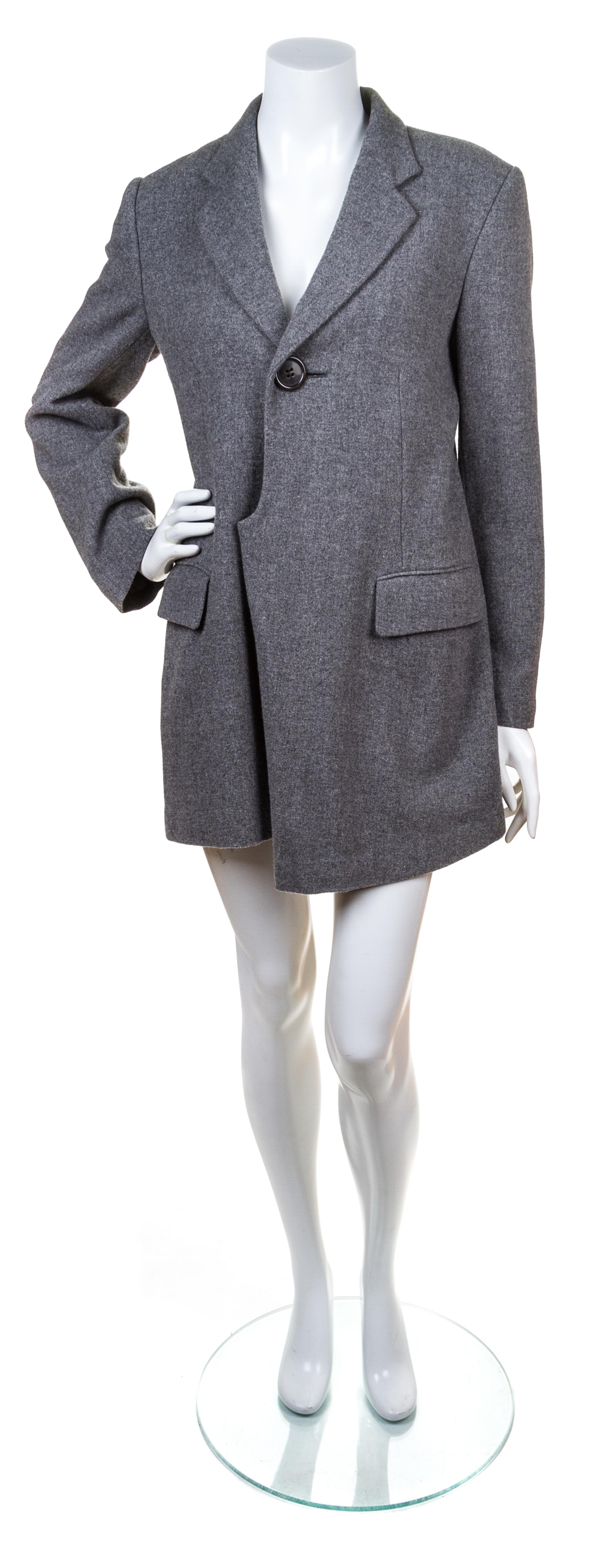 A Comme des Garcons Grey Wool Step Jacket,