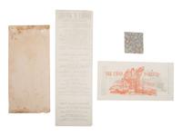 [LINCOLNIANA]. 4 items, incl. Lincoln and Johnson electoral tickets for California, Iowa, and Mass.
