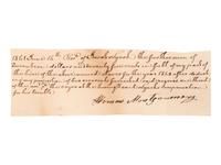 [SLAVERY & ABOLITION]. Receipt for hire of enslaved persons, 14 June 1841.