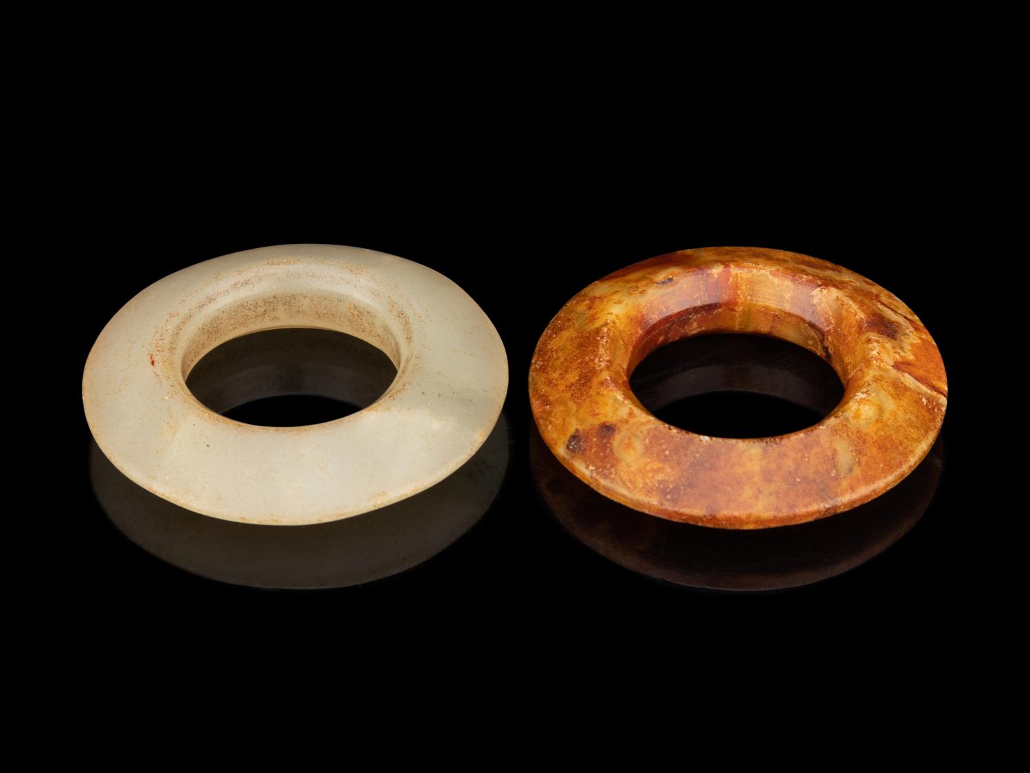 Two Chinese Archaistic Jade Circular Pendants