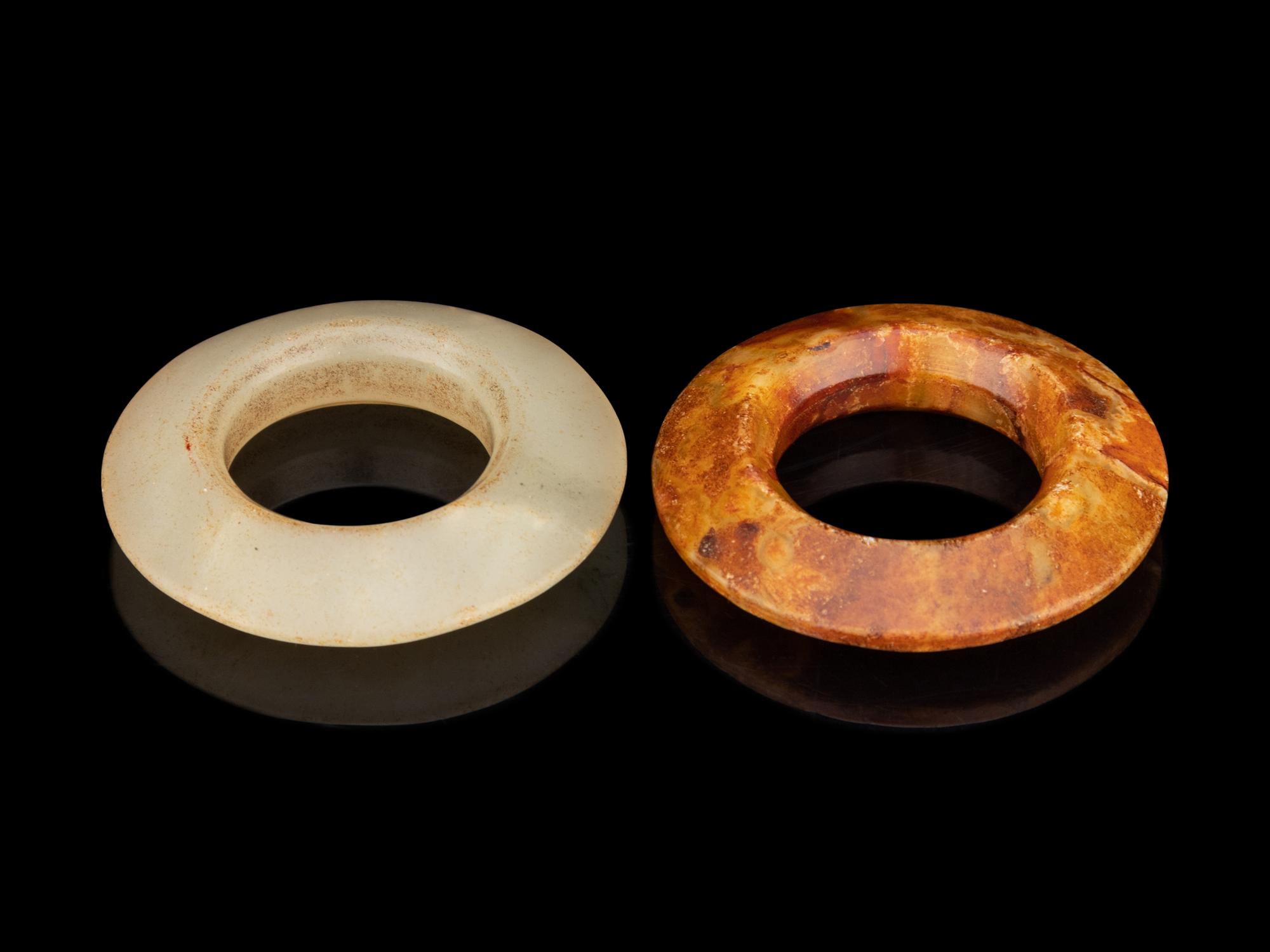 Two Chinese Archaistic Jade Circular Pendants