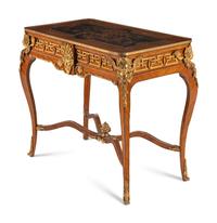 A Régence Style Gilt Bronze Mounted Kingwood and Floral Marquetry Table