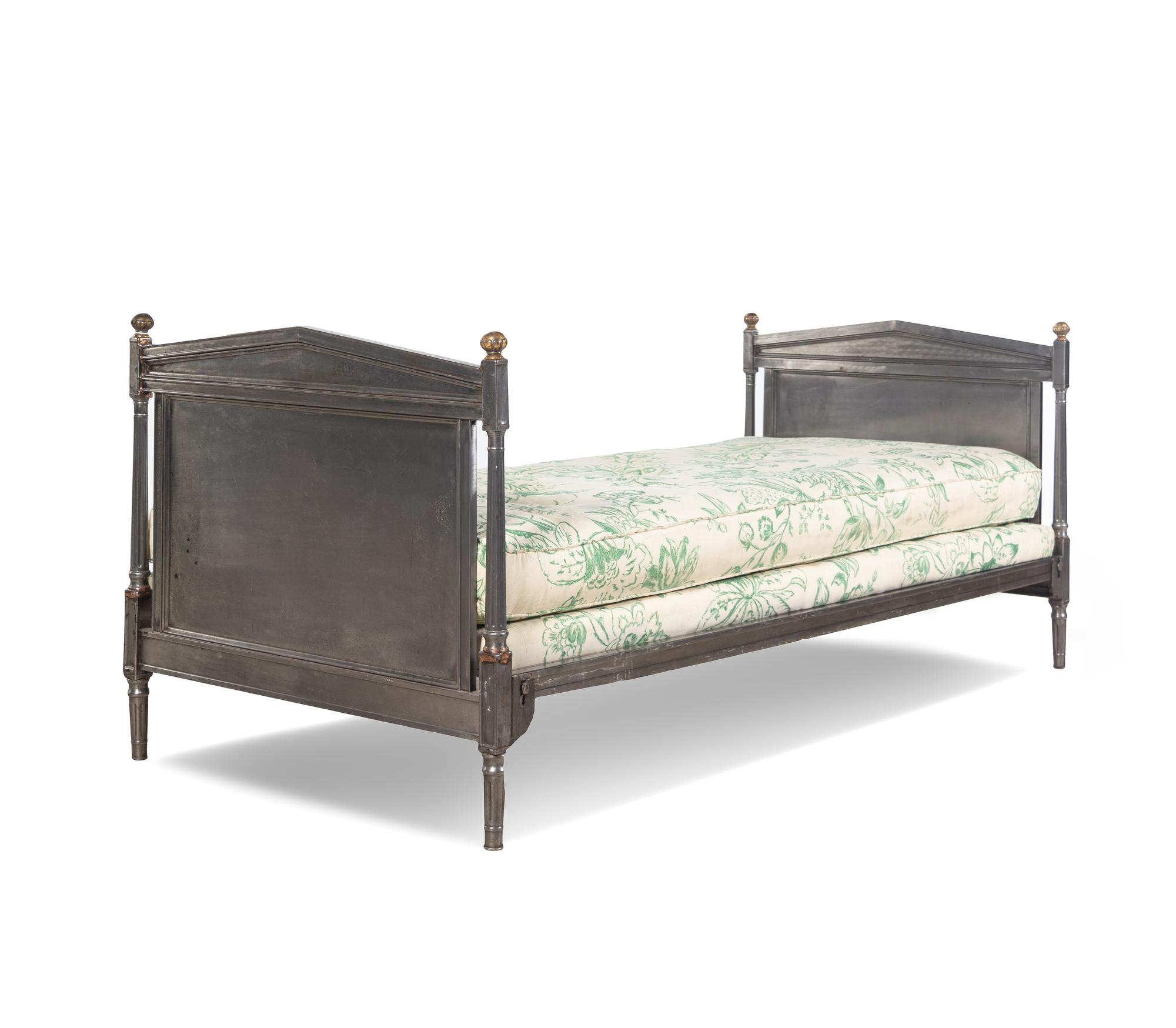 A Directoire Brass Mounted Steel Daybed