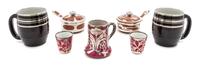 A Group of Seven Silver Overlay Table Articles Height of tallest 4 inches.
