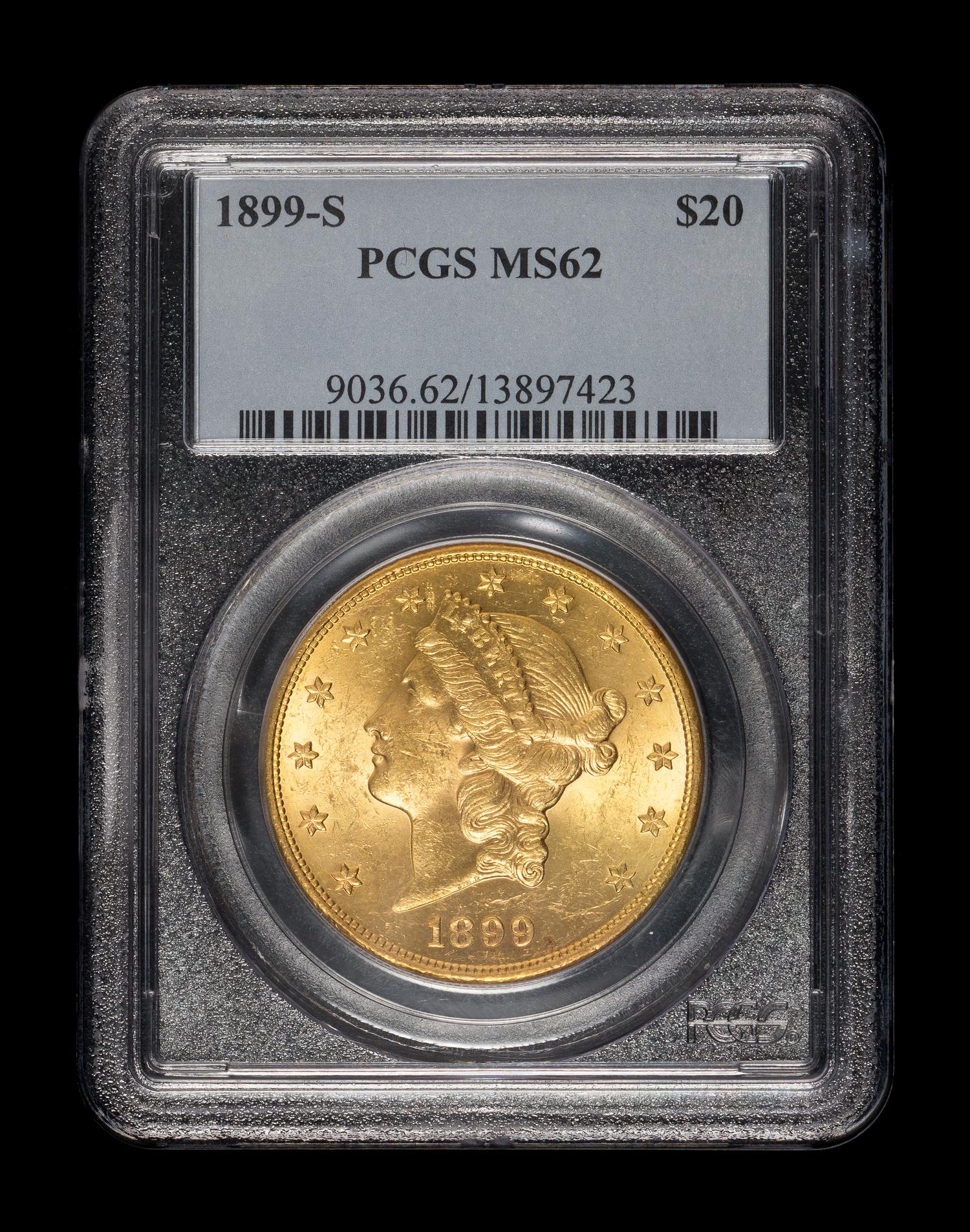 A United States 1899-S Liberty Head $20 Gold Coin