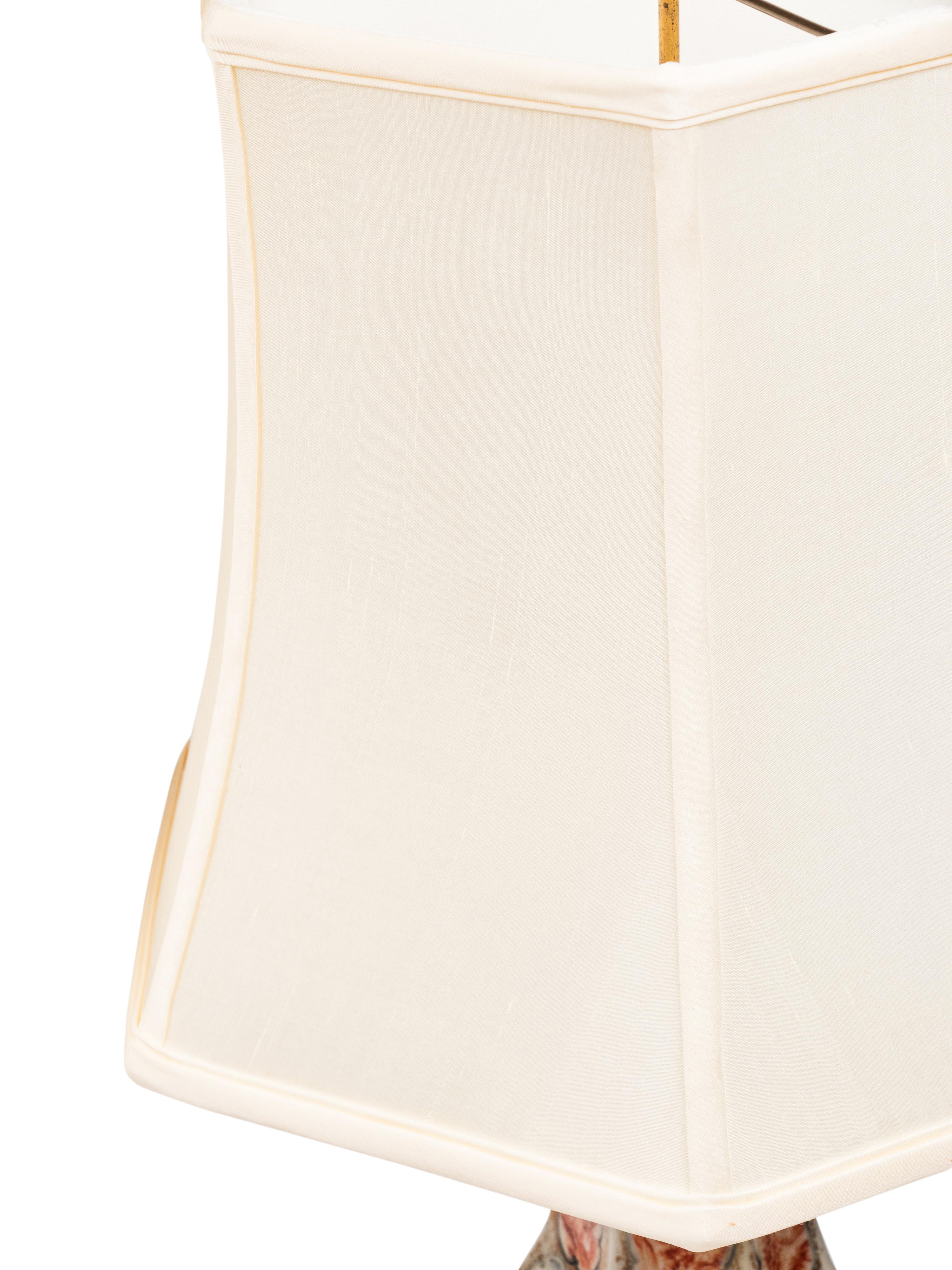 A Pair of Chinese Export Porcelain Hexagonal Table Lamps