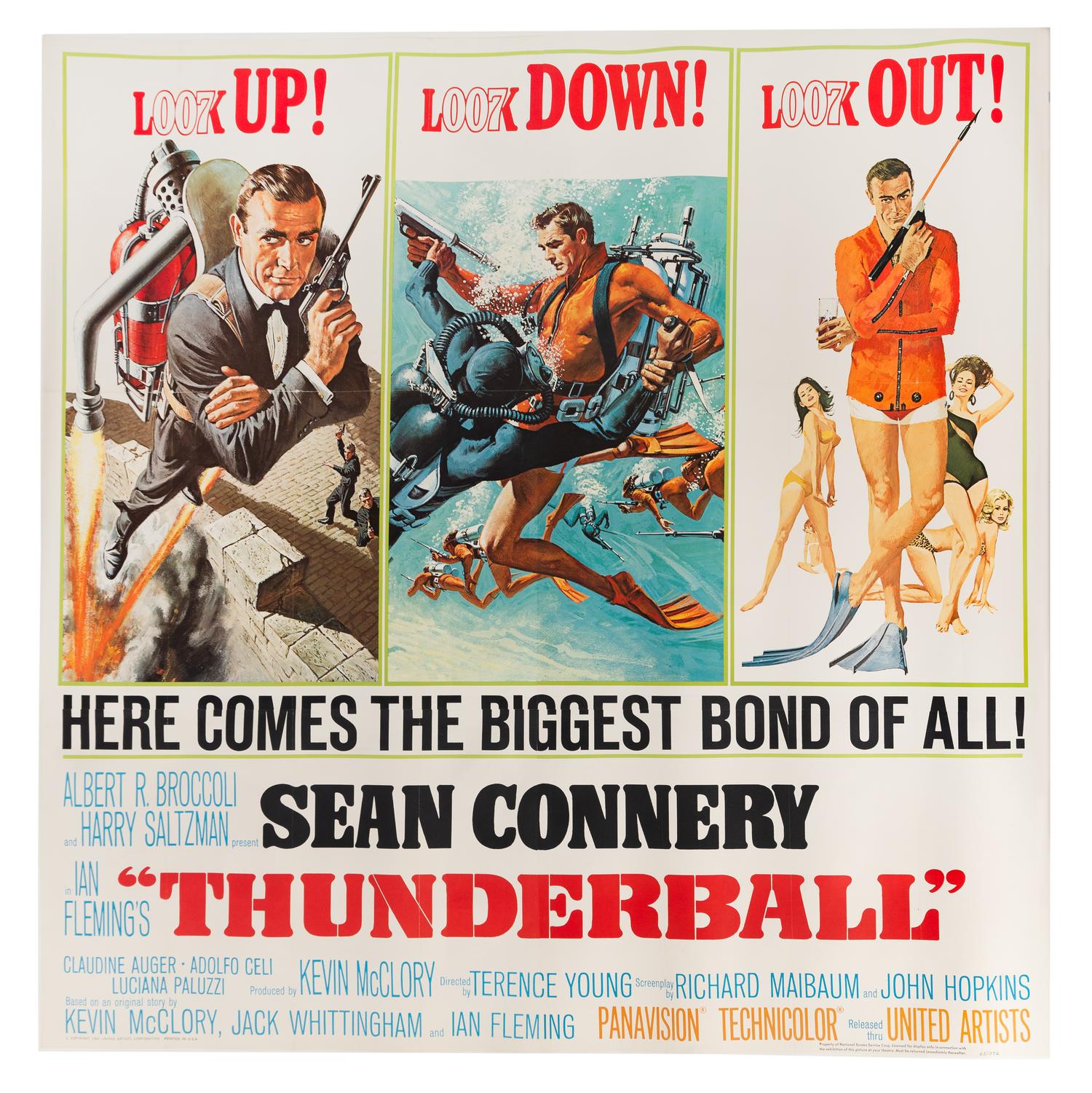 A James Bond Thunderball Six Sheet Poster