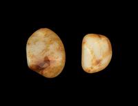 Two Chinese Russet Jade Pebble-Form Snuff Bottles
