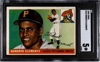 A 1955 Topps Roberto Clemente Rookie Baseball Card No. 164 (SGC 5 EX)