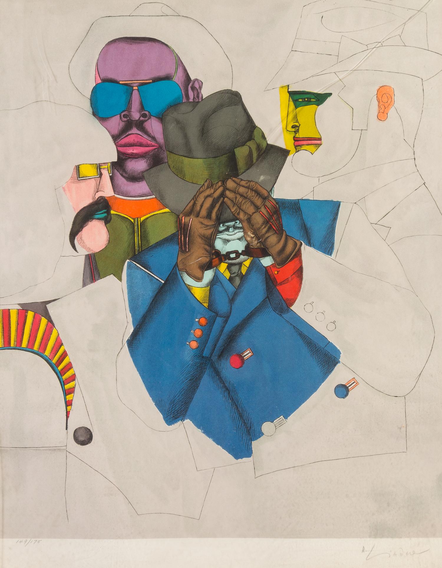 Richard Lindner, (American/German, 1901-1978), Fun City, 1971 (portfolio of fourteen together with original plexiglass portfolio box, j