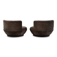 Style of Milo Baughman Mid 20th Century — A Pair of Saucer Chairs