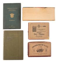 [EARLY PHOTOGRAPHY]. A group of 5 items involving 19th century photograph coloring, incl. glass slide coloring kit.