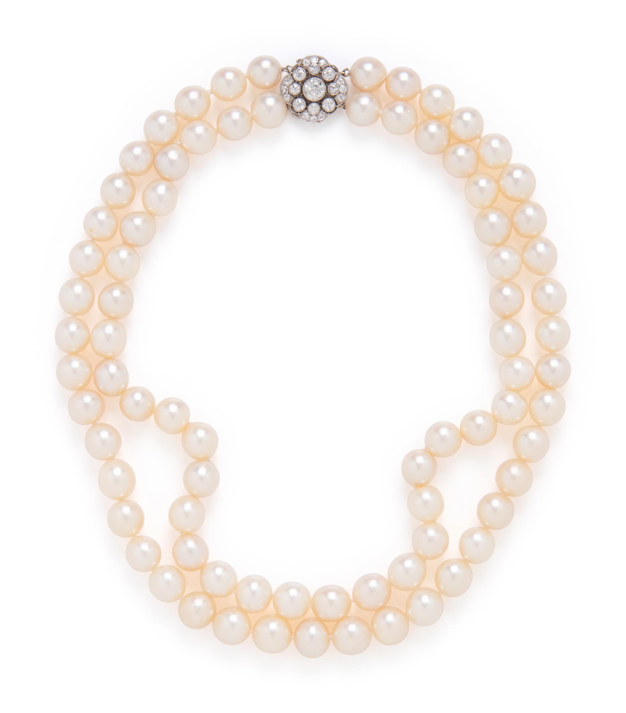 DOUBLE STRAND CULTURED PEARL NECKLACE