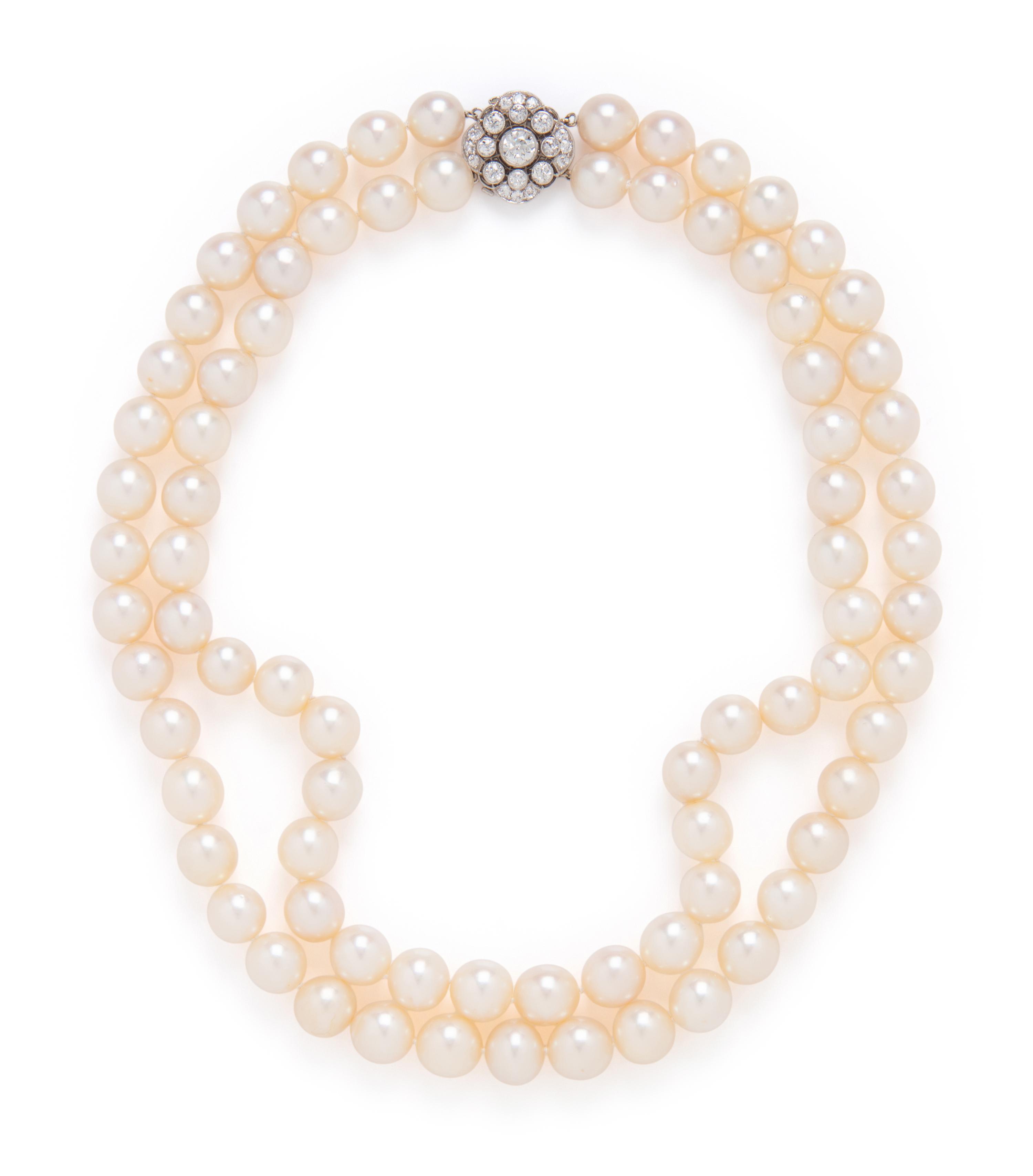 DOUBLE STRAND CULTURED PEARL NECKLACE