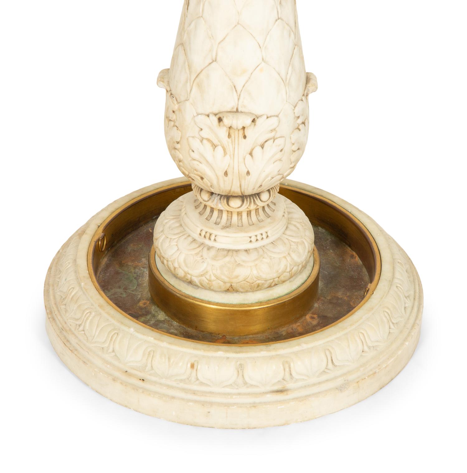 A Gilt Bronze Mounted Carved Marble Stick and Umbrella Stand