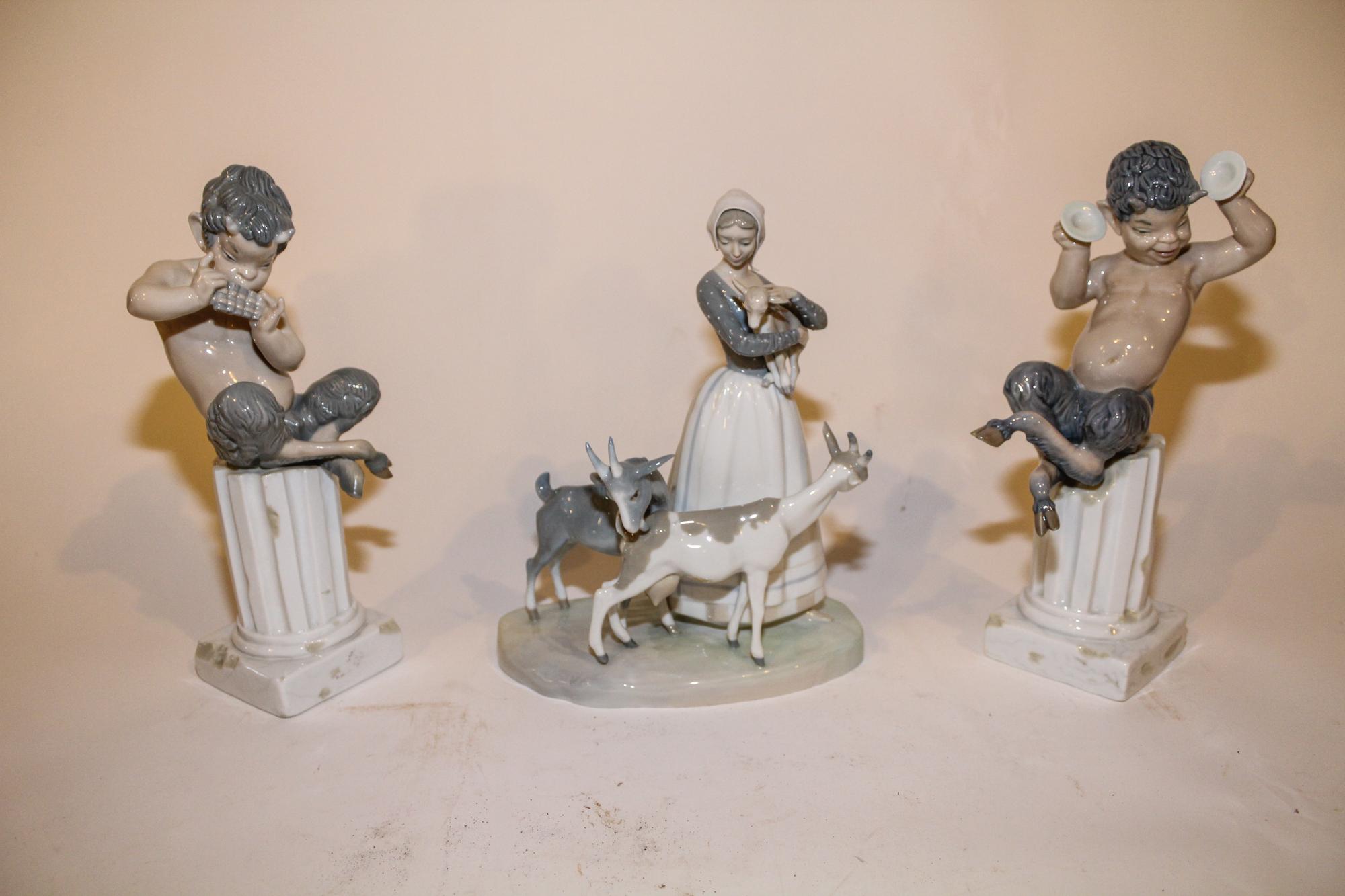 Three Continental Porcelain Figures Height of tallest 10 3/4 inches. — SECOND HALF 20TH CENTURY