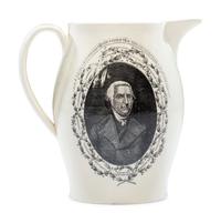 A Rare Liverpool Transfer-Printed Creamware 'Thomas Jefferson' Pitcher