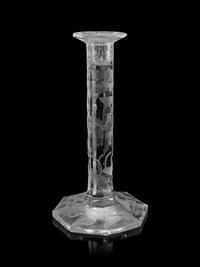 An American Silver Mounted Etched Glass Vase