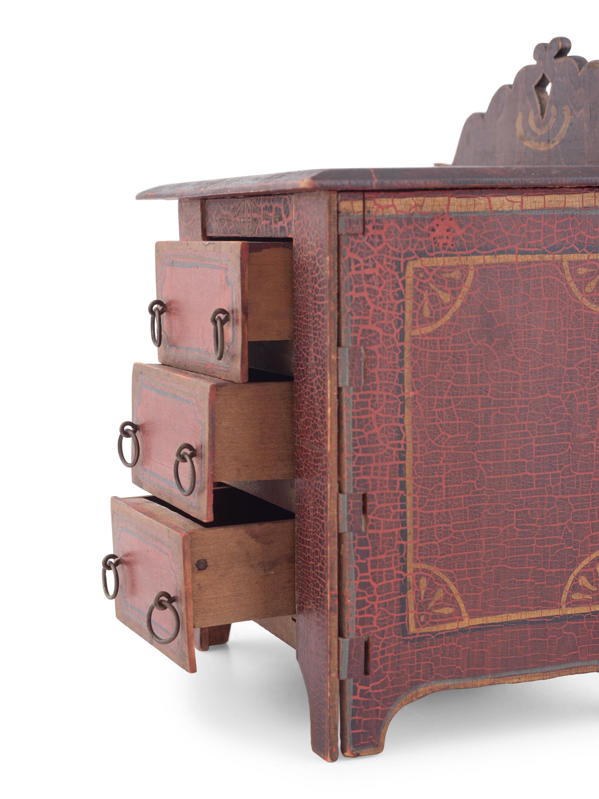 A Diminutive Folk Art Painted Chest