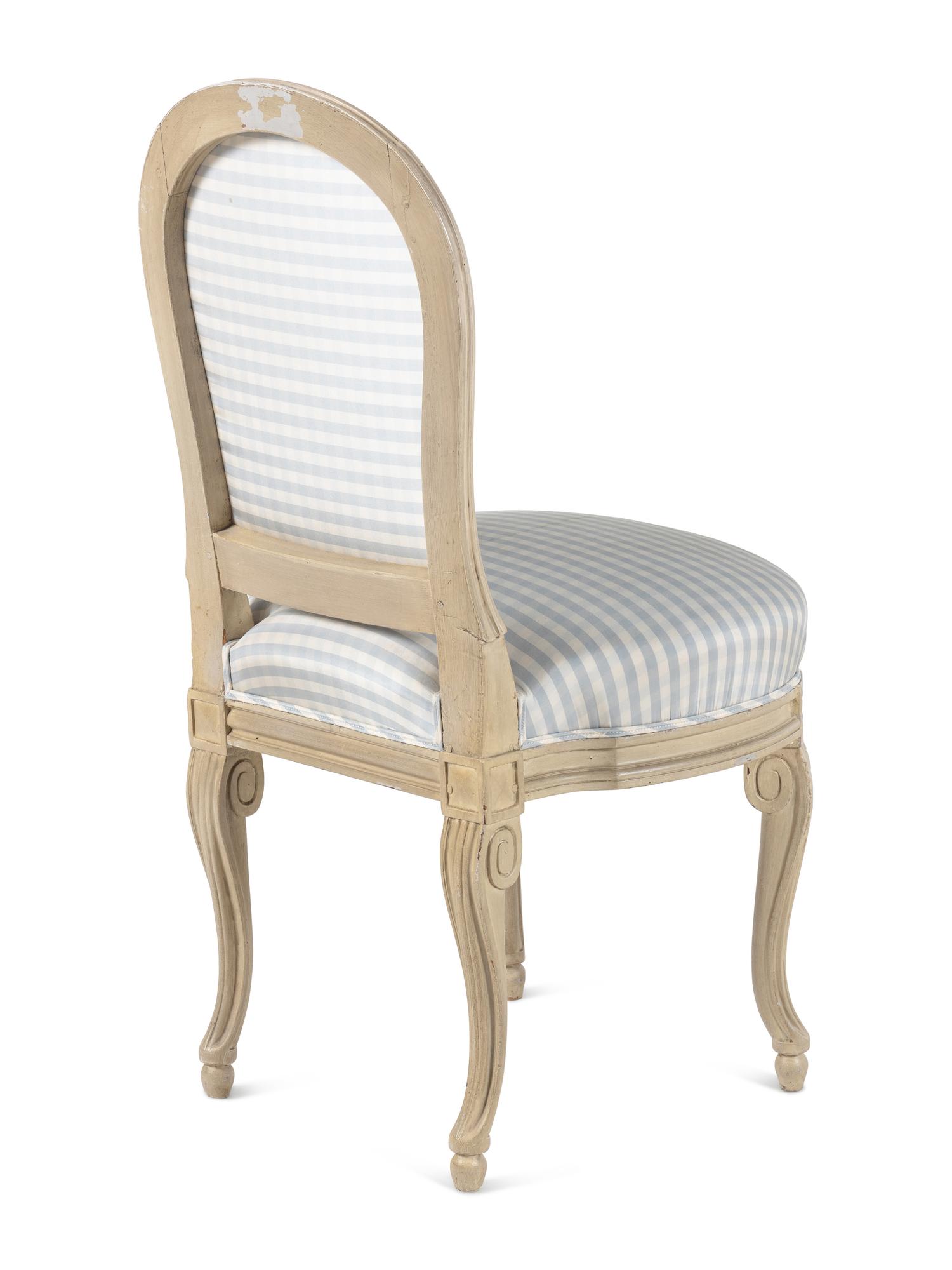 A Louis XV/XVI Transitional Painted Slipper Chair