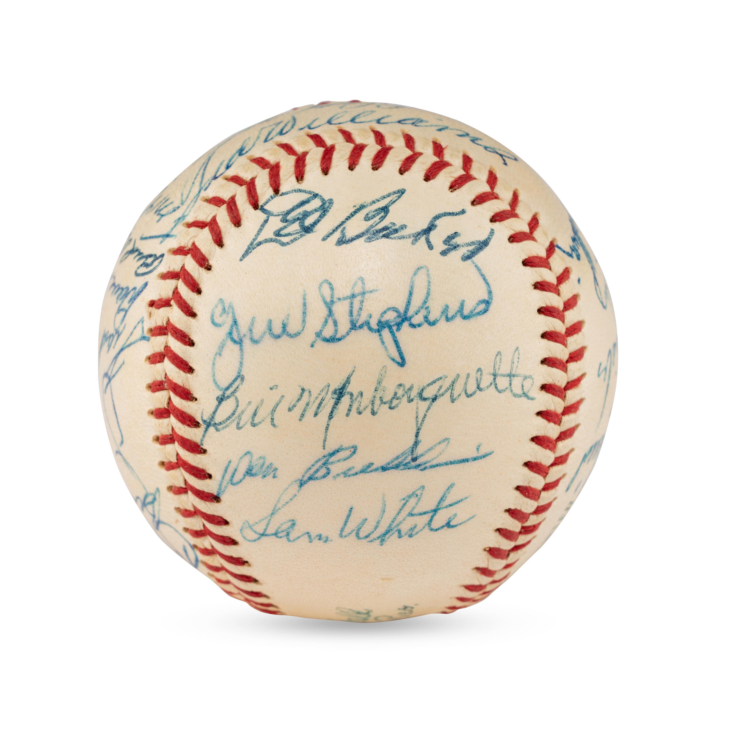 A 1958 Boston Red Sox Team Signed Autograph Baseball Featuring Ted Williams (JSA Letter of Authenticity),