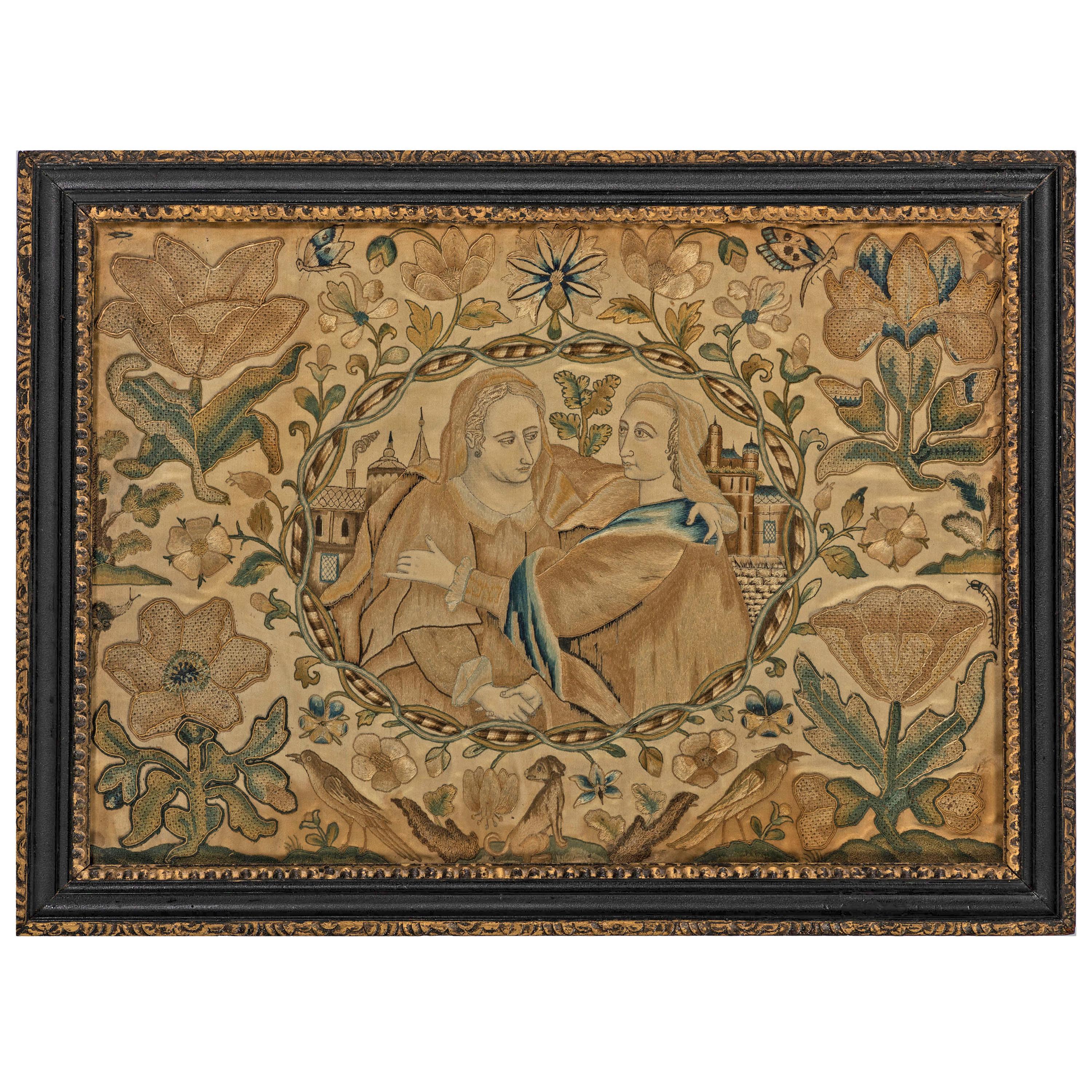 An English Stumpwork Friendship Embroidery