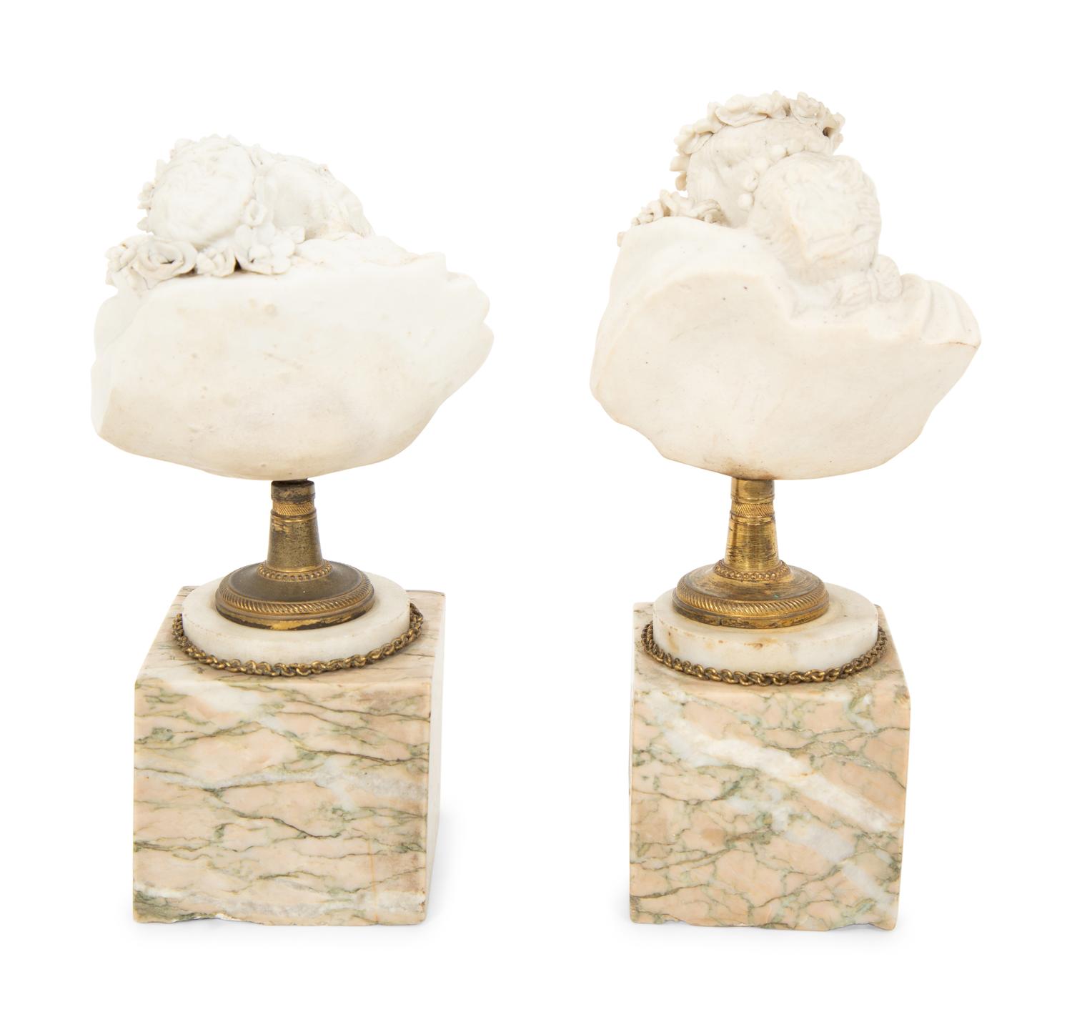 A Pair of Sèvres Style Biscuit Porcelain Bust Sculptures