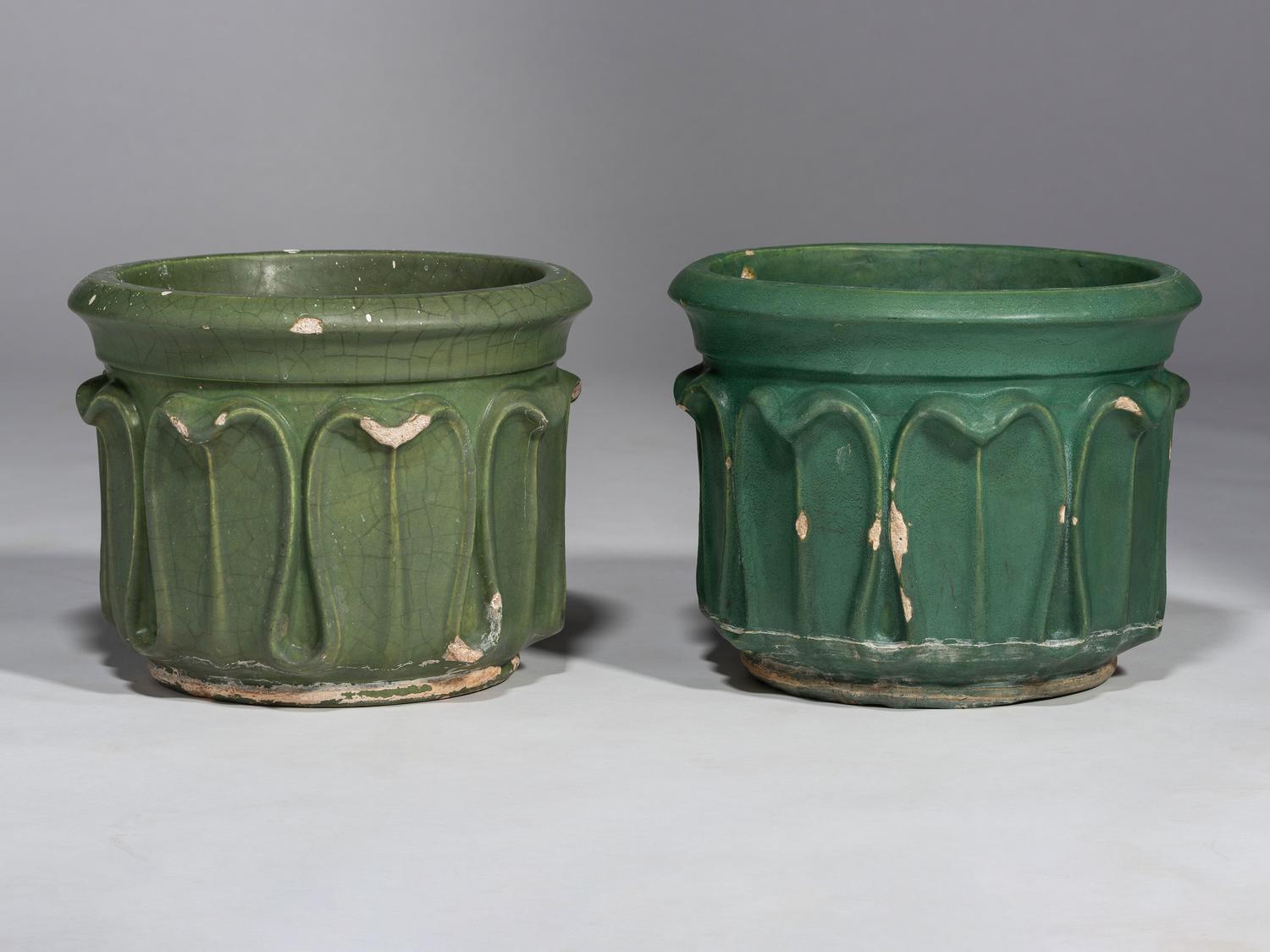 Two Matte Glazed Architectural Jardinières, 1905