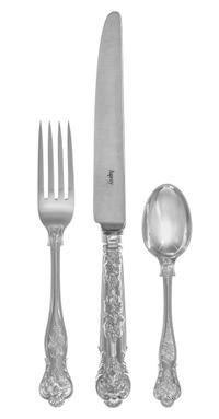 An Elizabeth II Silver Flatware Service, Asprey & Co., London, 1993, Bright Vine pattern, comprising: 12 dinner knives 12 steak knives