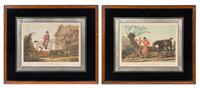 Two French Hunting Prints Height 12 x width 16 inches