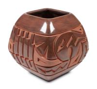 Carved Red and Black Pottery Jars