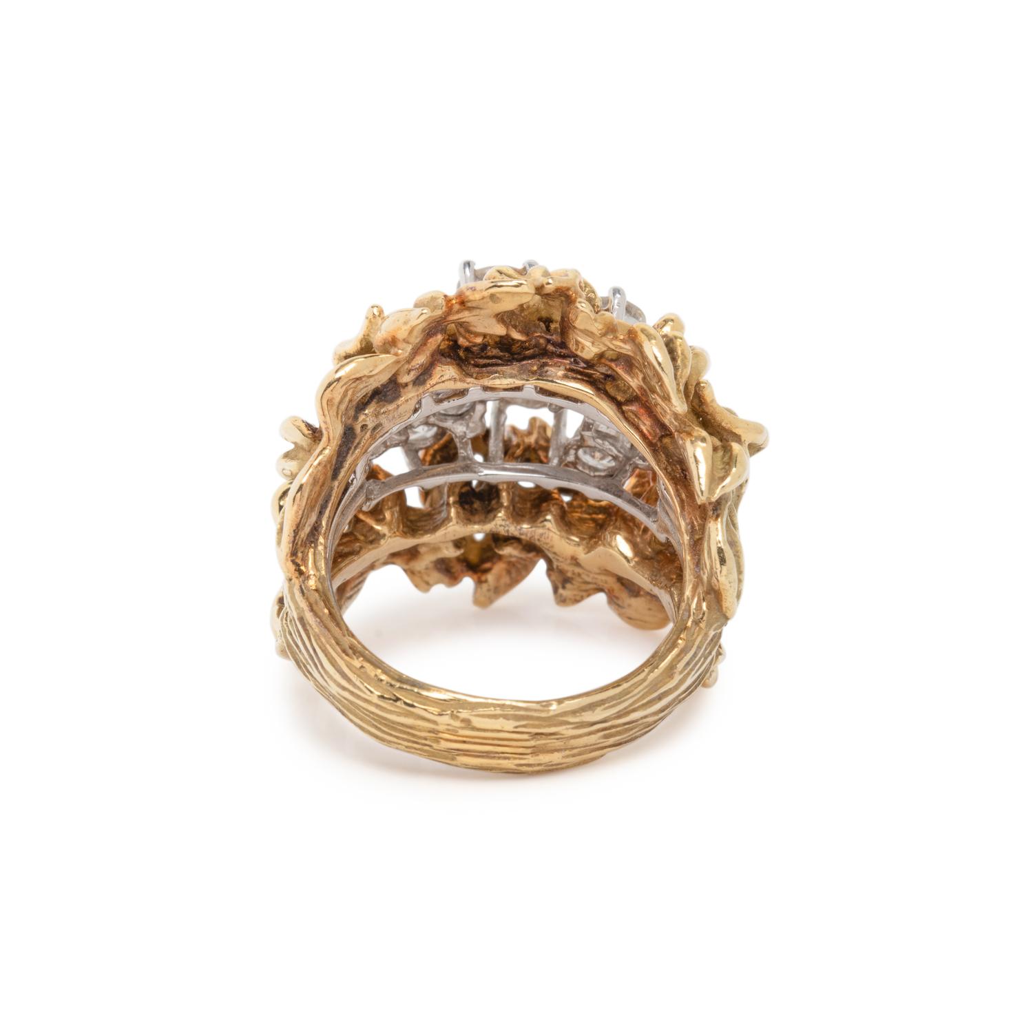 BICOLOR GOLD AND DIAMOND CONVERTIBLE RING